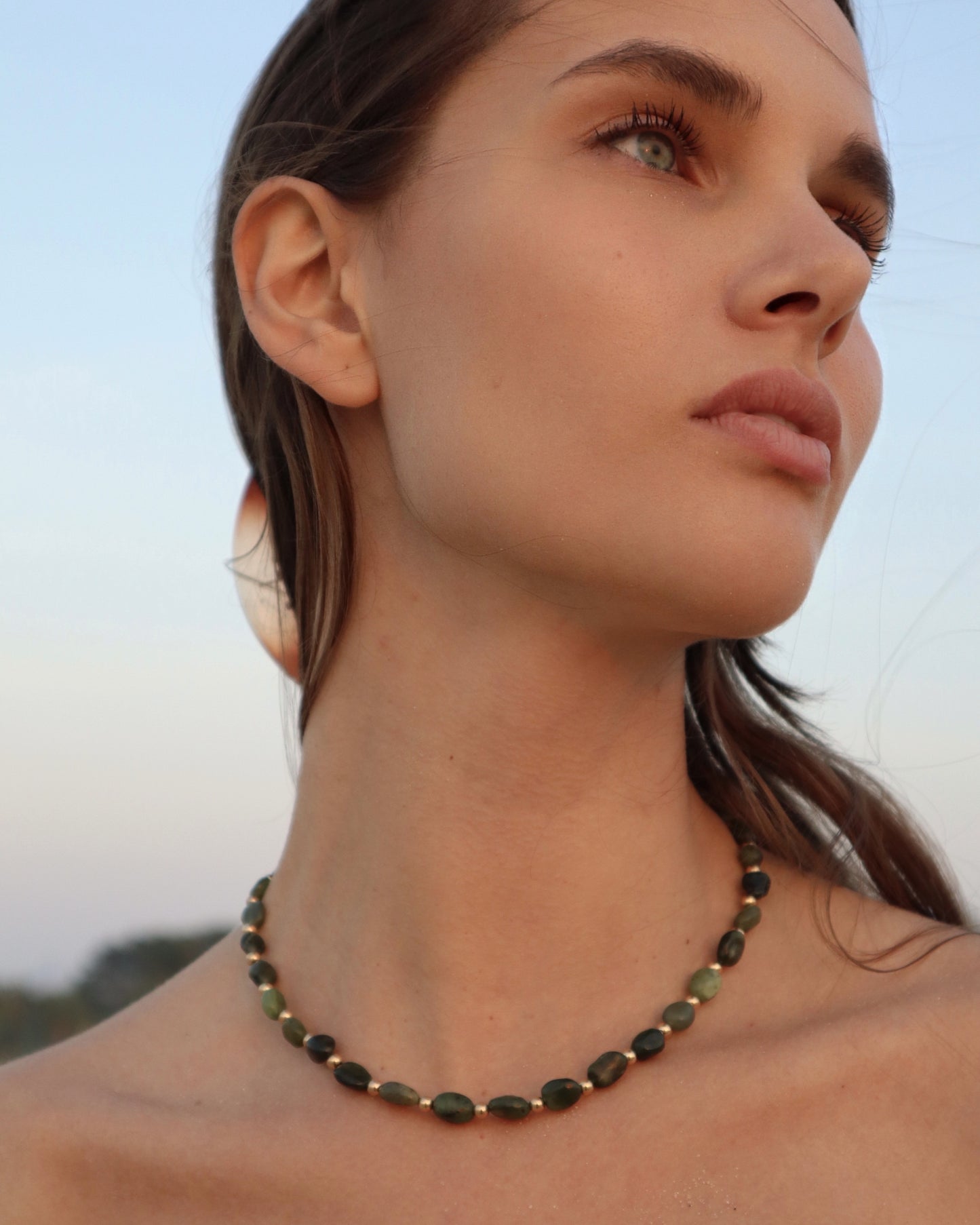 Green Jade & 14k Gold Filled Beads