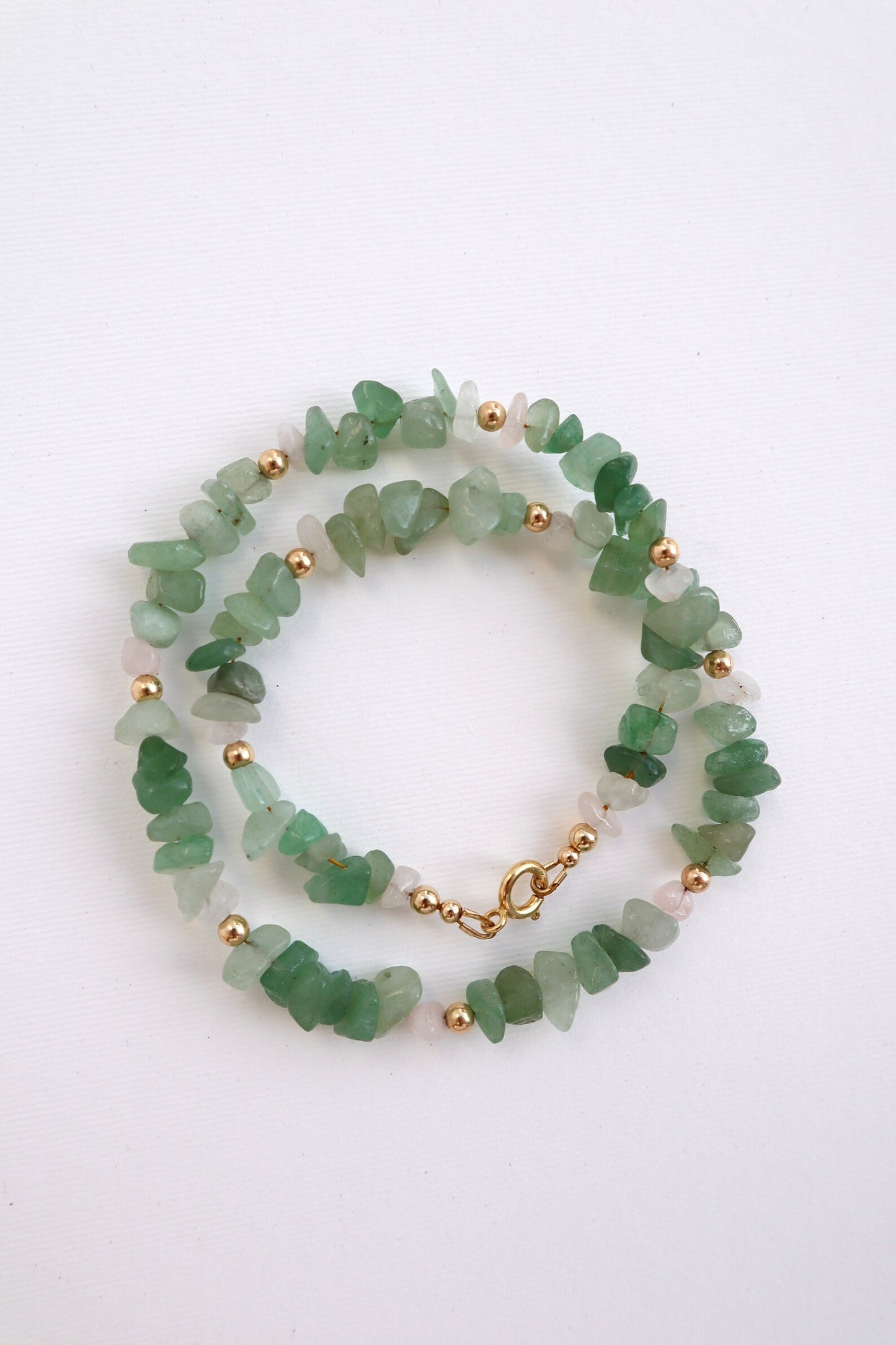 Green Aventurine + Rose Quartz | 14K Gold Filled Jewelry - Nalika Jewelry