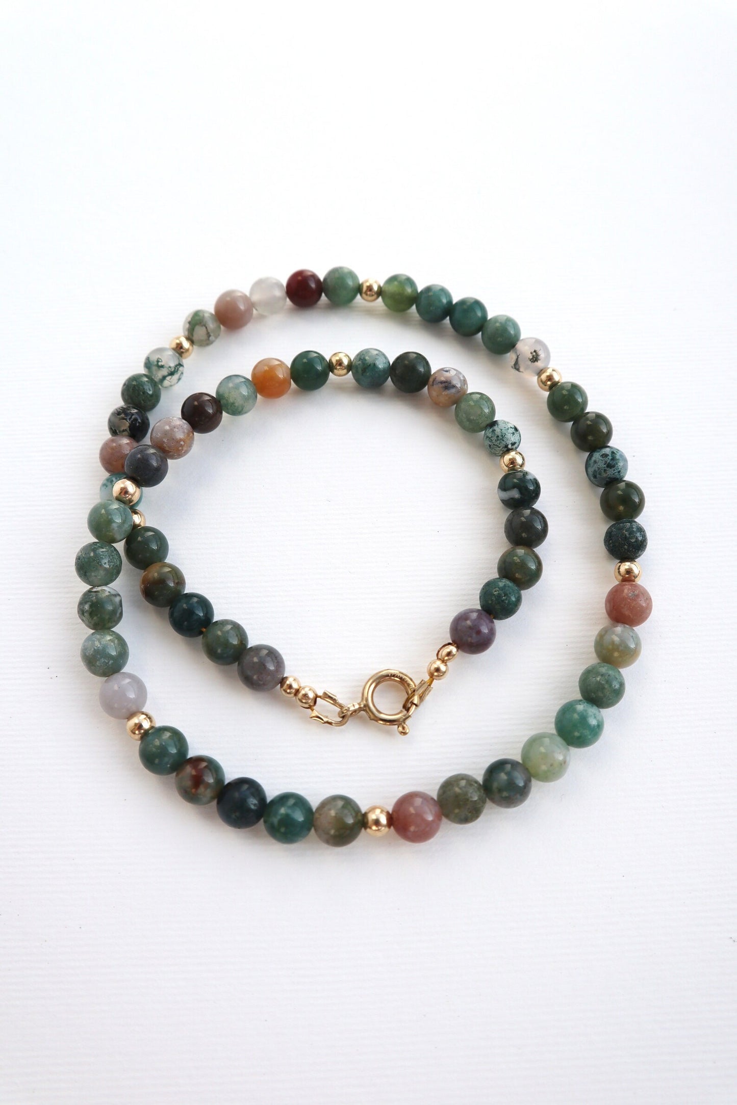 Indian Agate Necklace | 14k gold filled - Nalika Jewelry