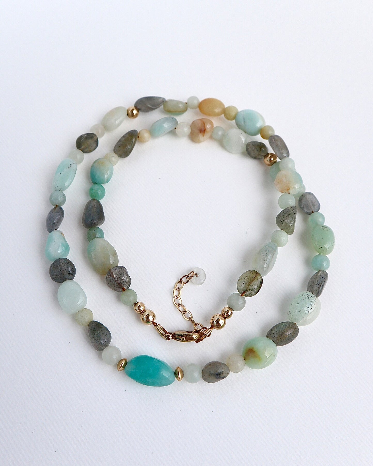 Amazonite & Moonstone Necklace | 14k Gold-Filled - Nalika Jewelry