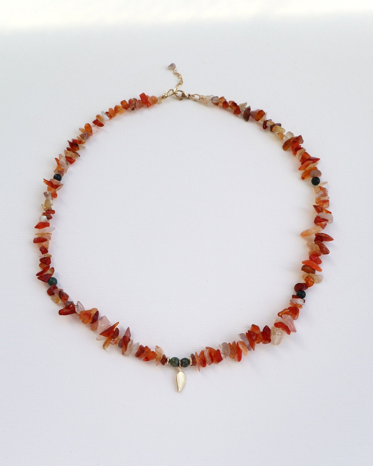 Red Agate & Indian Agate Necklace | 14k Gold-Filled - Nalika Jewelry