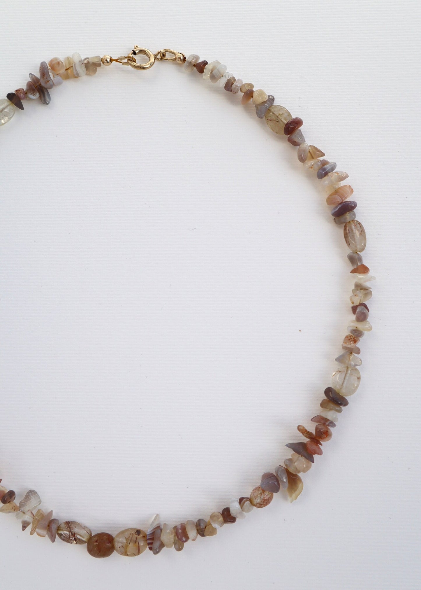 Botswana Agate & rutilated Quartz Necklace | 14k Gold-Filled - Nalika Jewelry