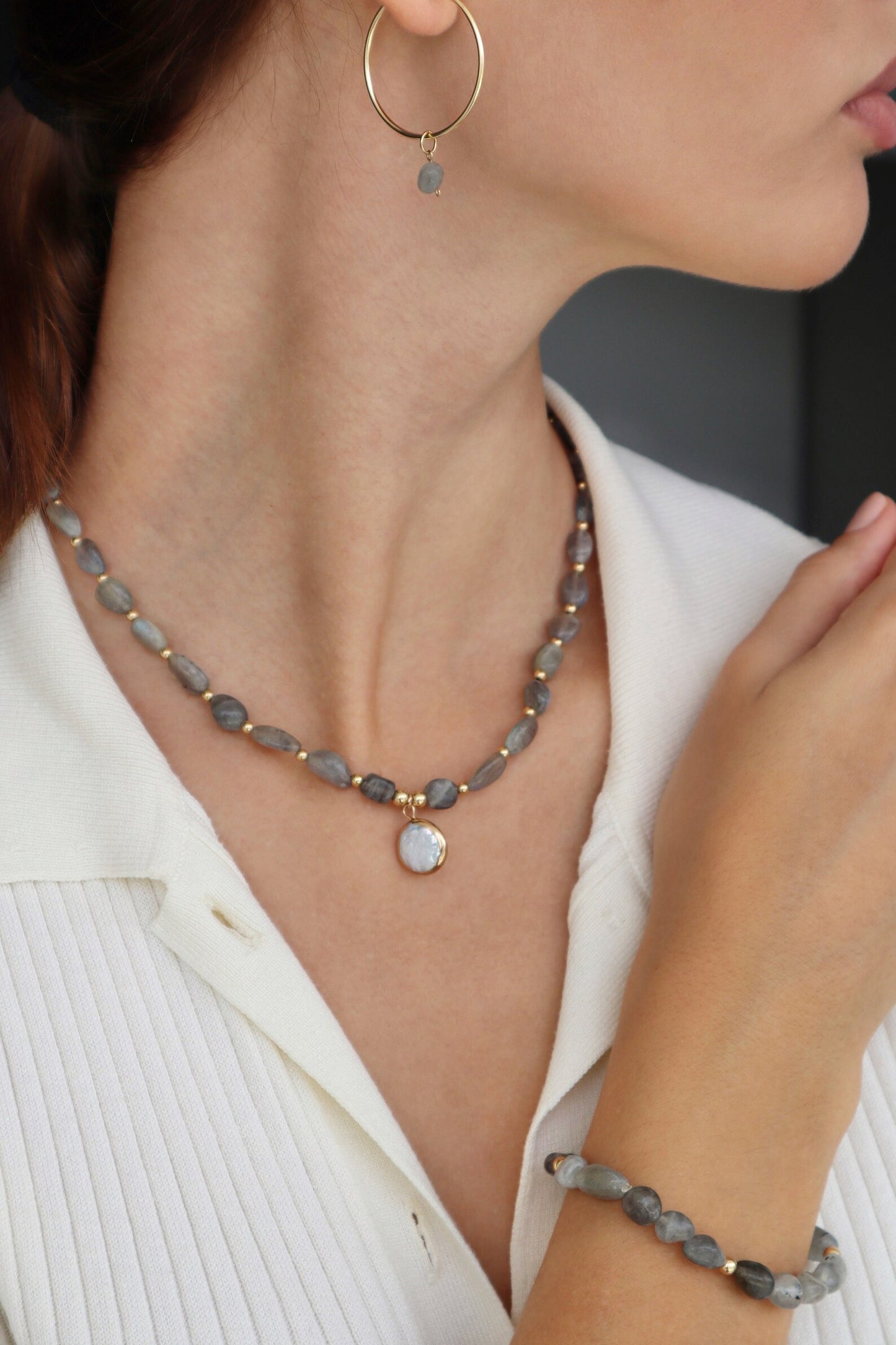 Labradorite Earrings | 14k Gold-Filled - Nalika Jewelry