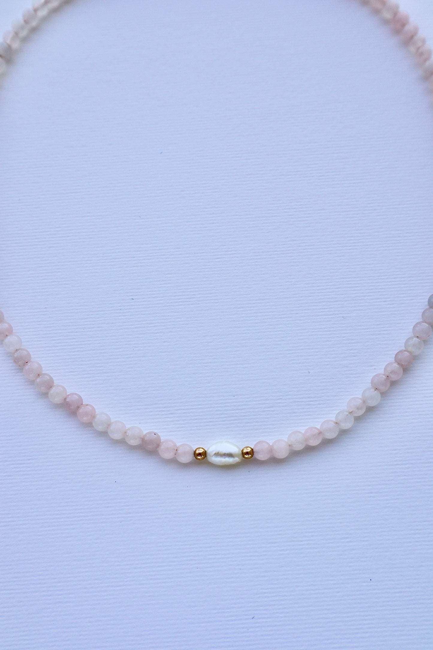 Rose Quartz Necklace | Freshwater Pearl | 14k Gold-Filled