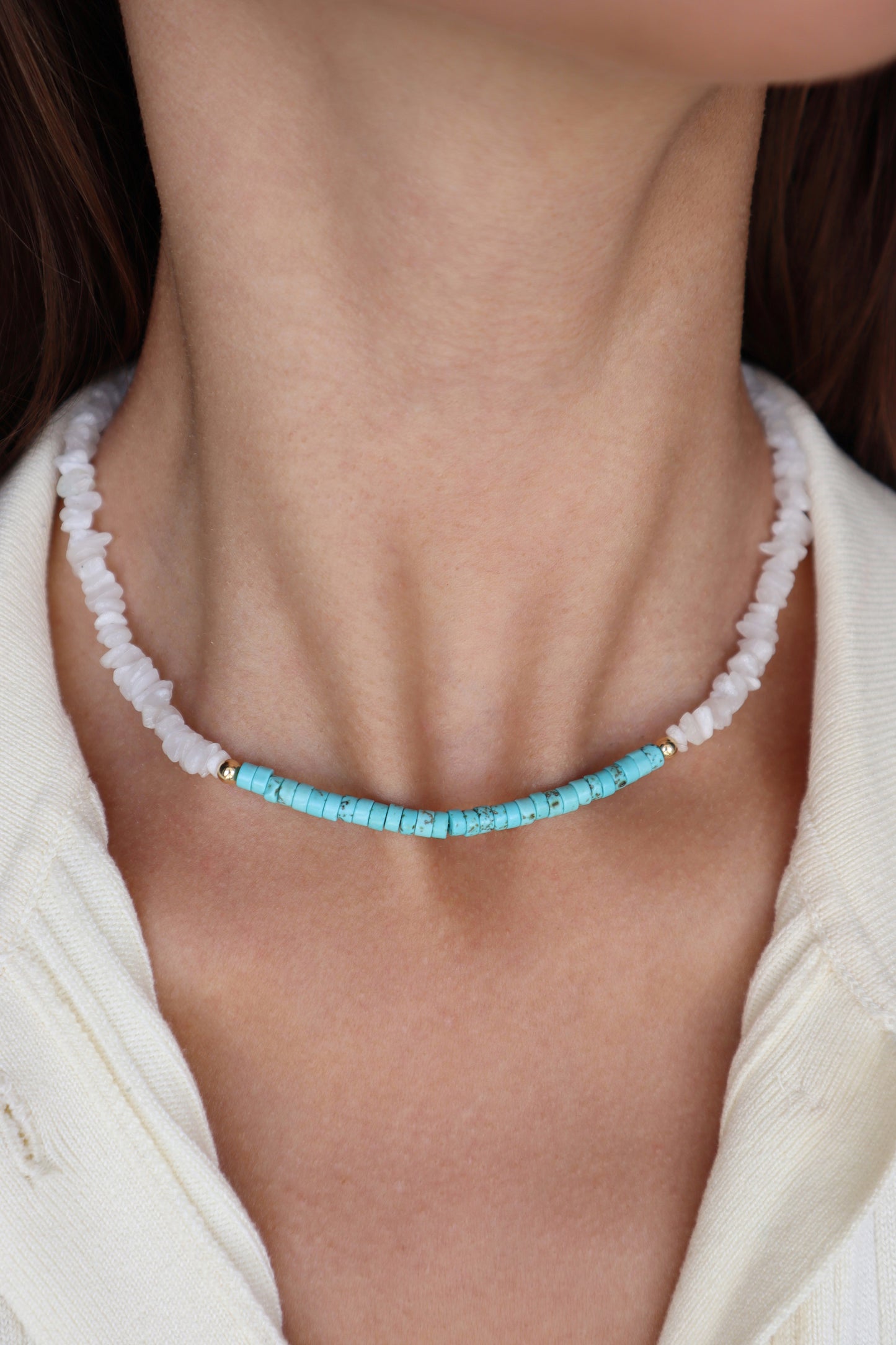 Turquoise & Moonstone Necklace | 14k Gold-Filled