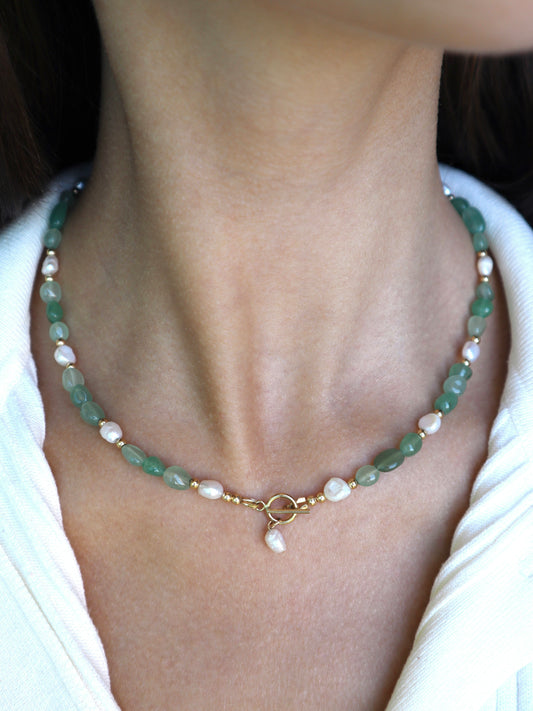 Green Aventurine & Freshwater Pearls | 14k Gold Filled - Nalika Jewelry