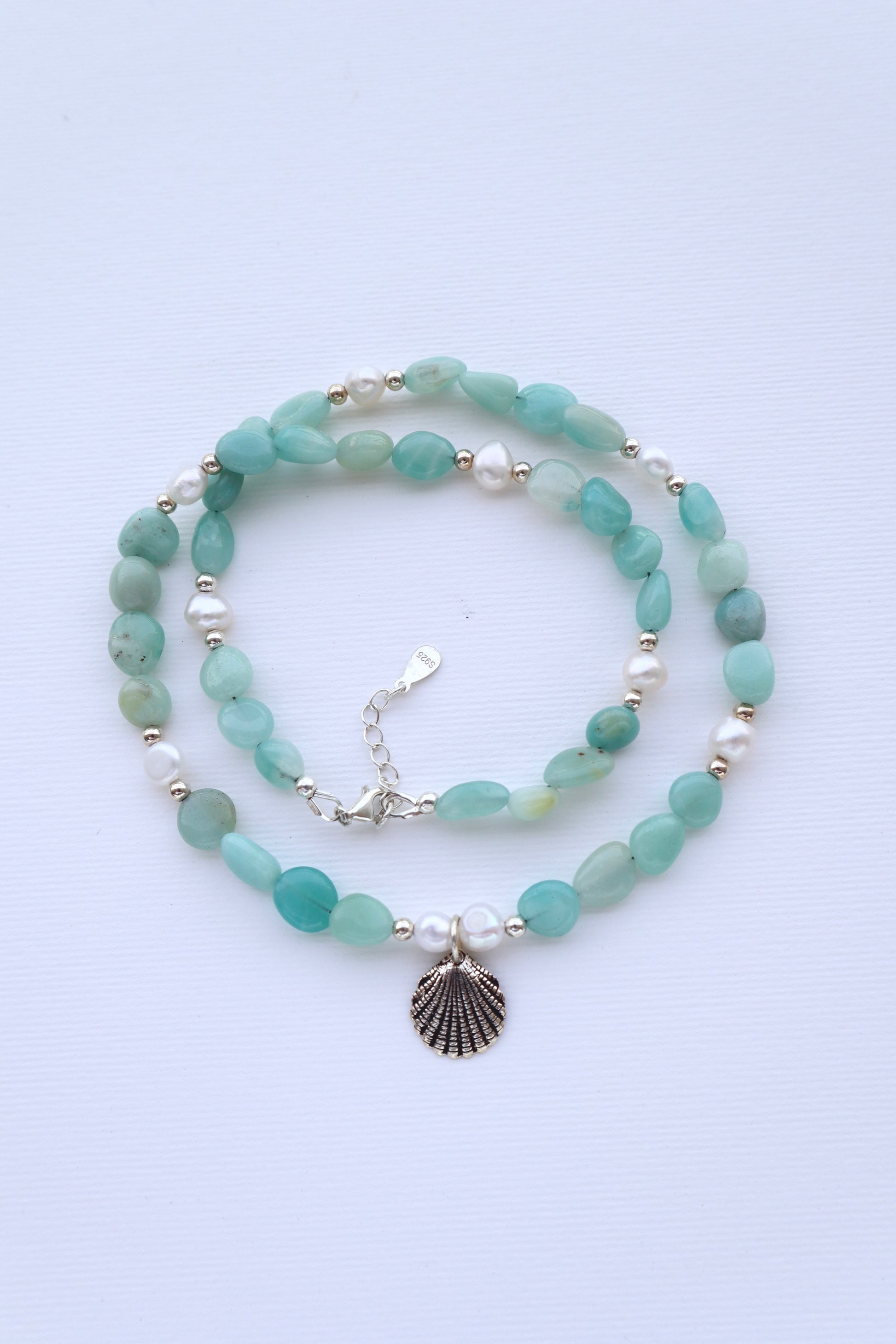 Amazonite Set - Necklace, Bracelet, Earrings - Nalika Jewelry