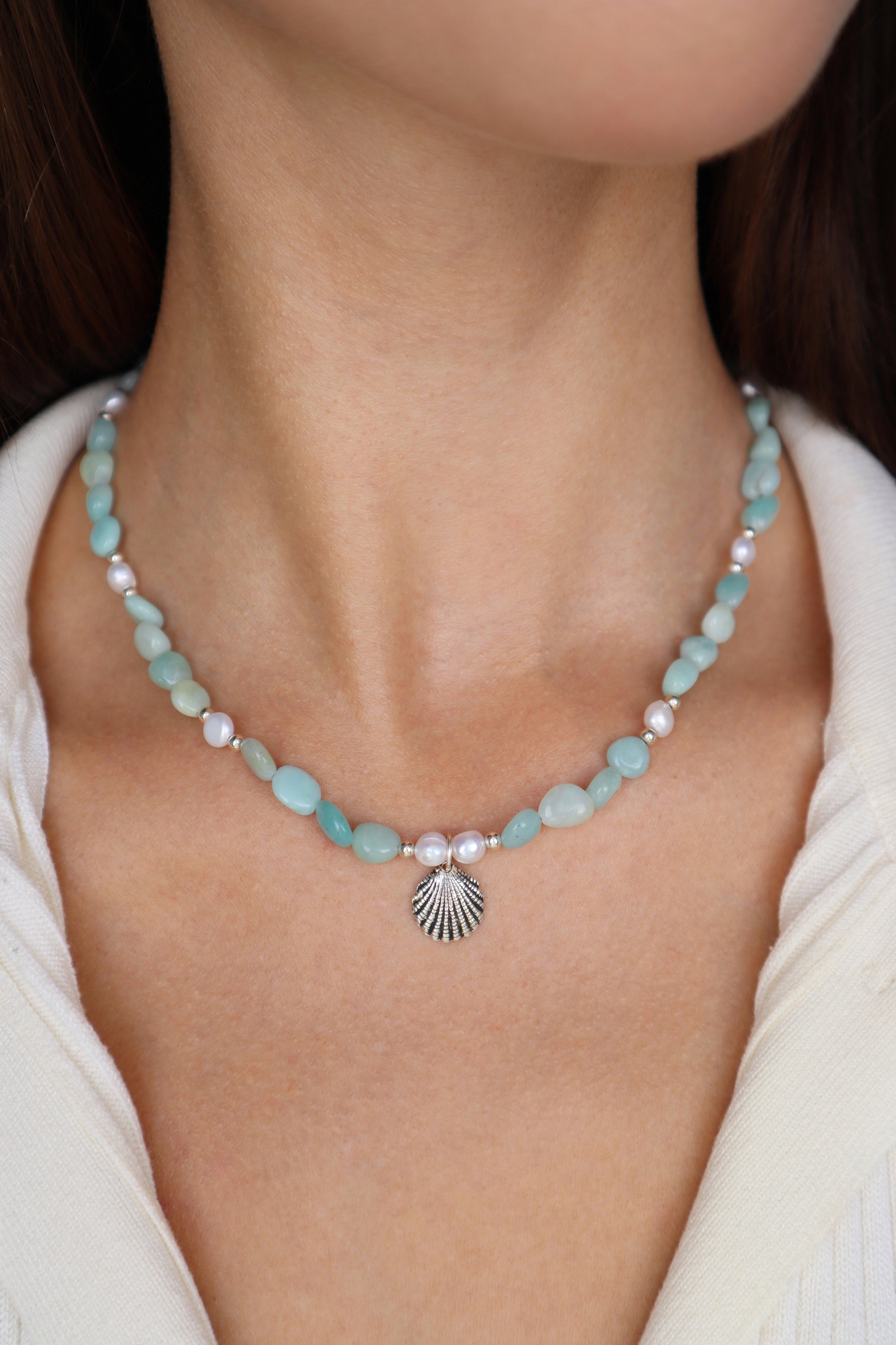 Amazonite Set - Necklace, Bracelet, Earrings - Nalika Jewelry