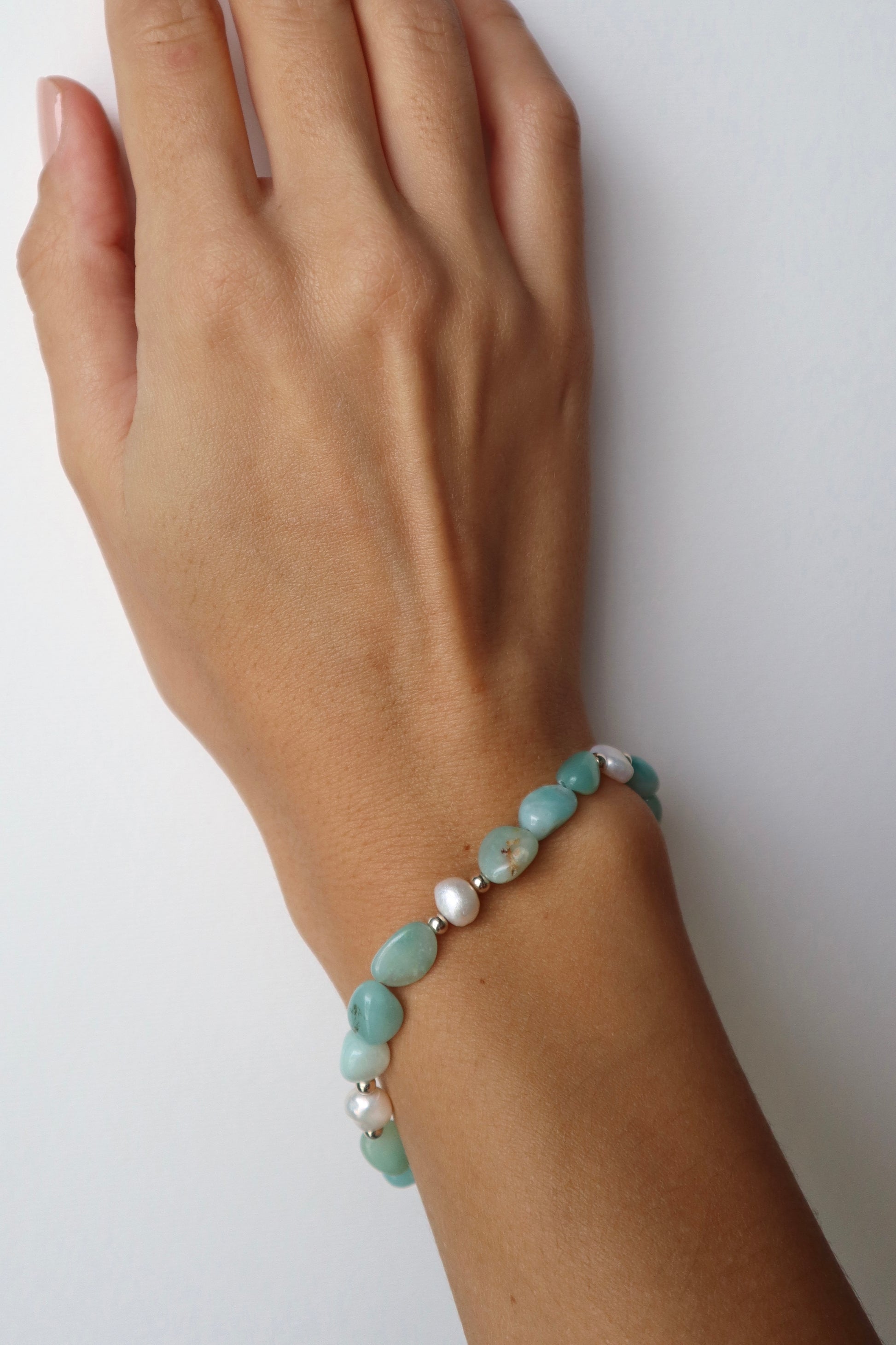 Amazonite Set - Necklace, Bracelet, Earrings - Nalika Jewelry