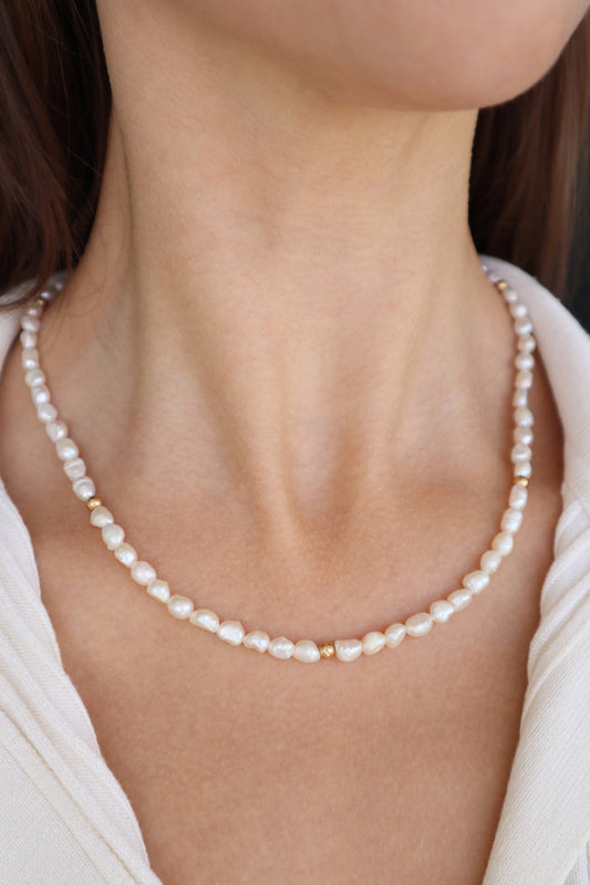 Freshwater Pearl Necklace | 14k gold-filled - Nalika Jewelry