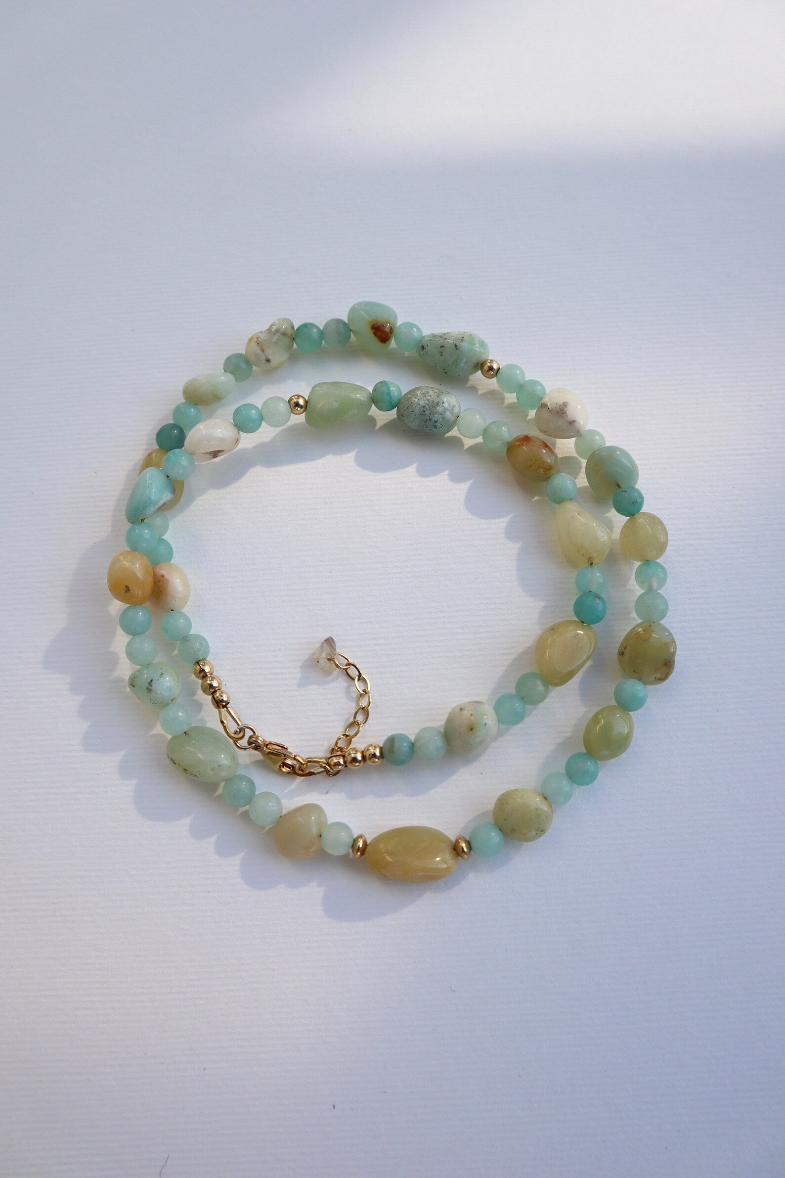 Amazonite Necklace | 14k Gold-Filled Beads - Nalika Jewelry