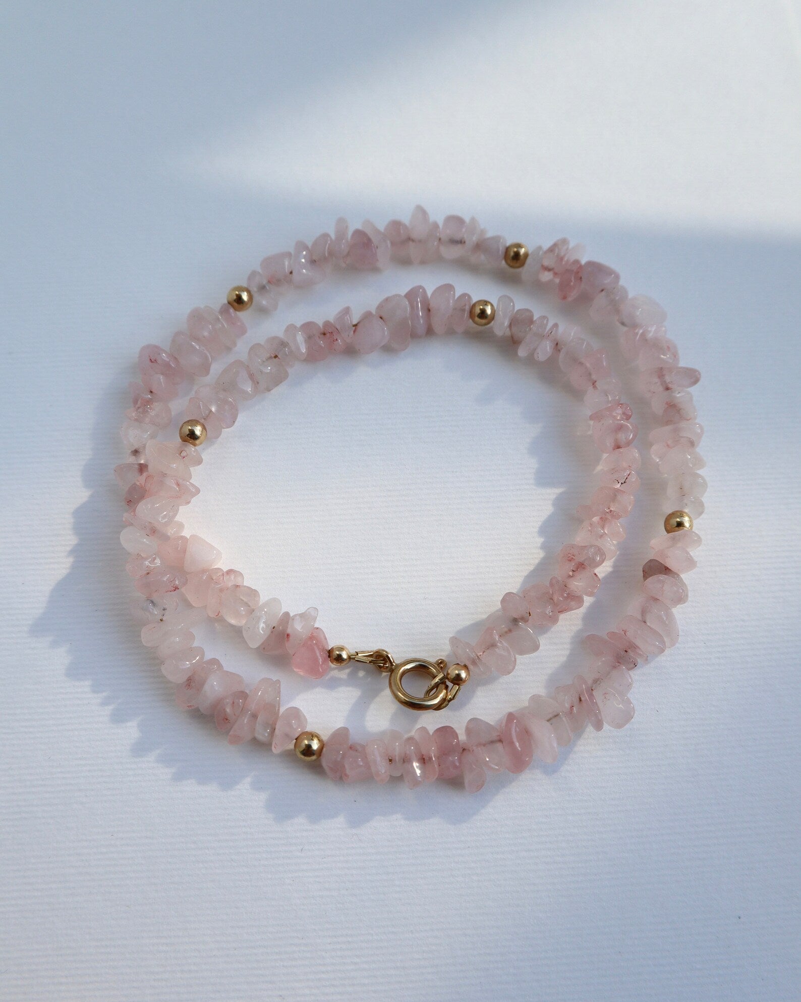 Rose Quartz Necklace | 14k gold-filled - Nalika Jewelry