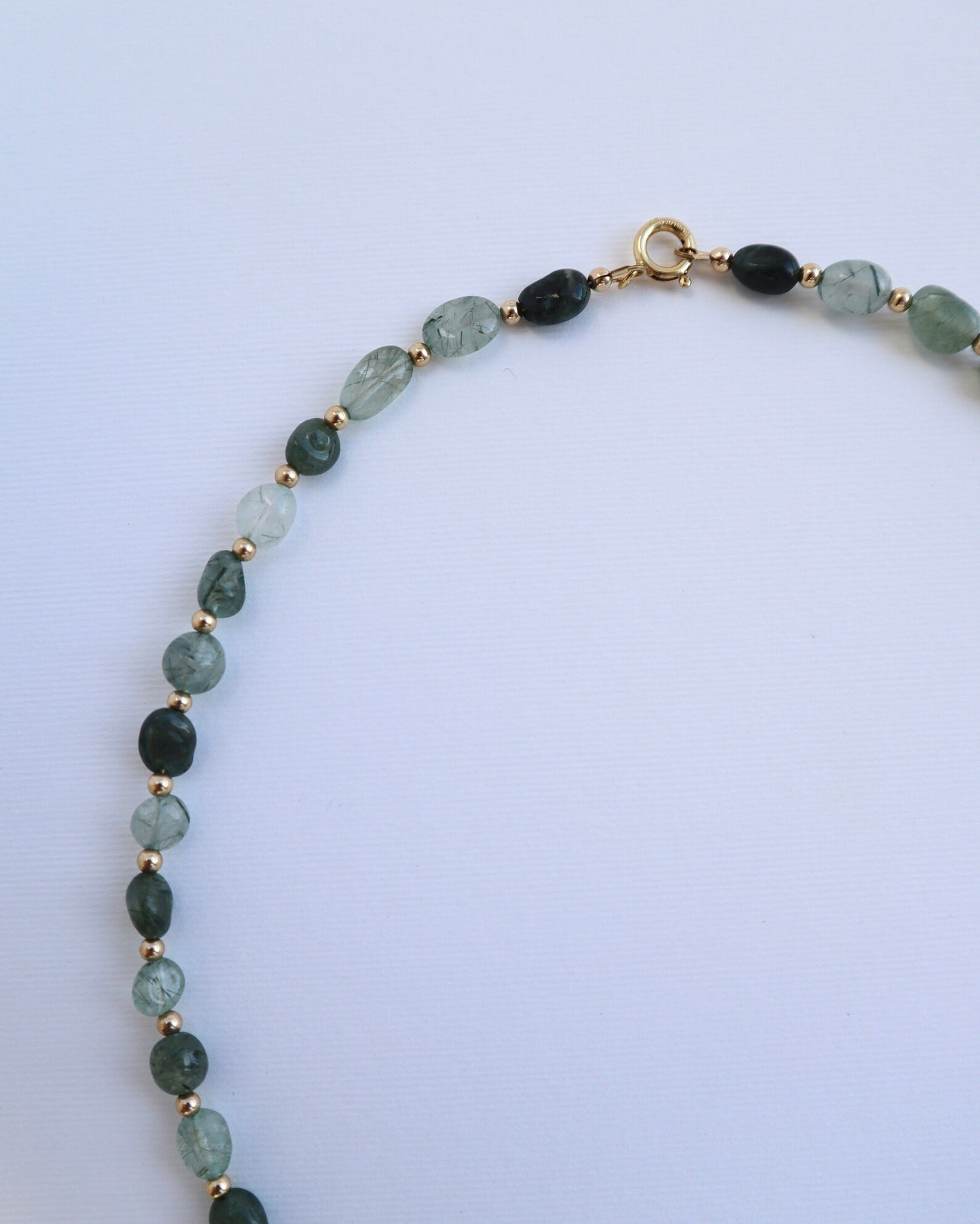 Green Rutilated Quartz Necklace | 14k Gold-Filled - Nalika Jewelry