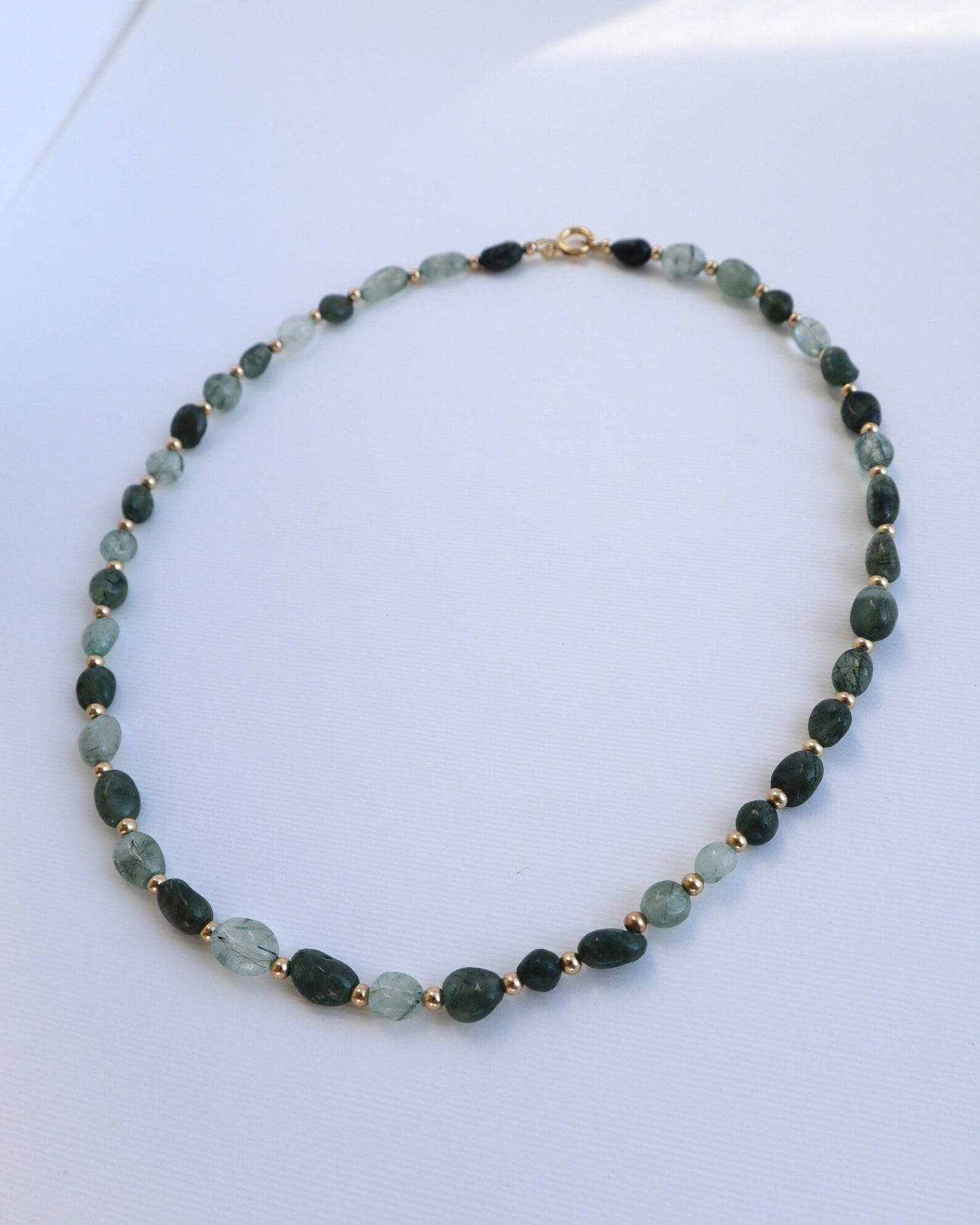 Green Rutilated Quartz Necklace | 14k Gold-Filled - Nalika Jewelry