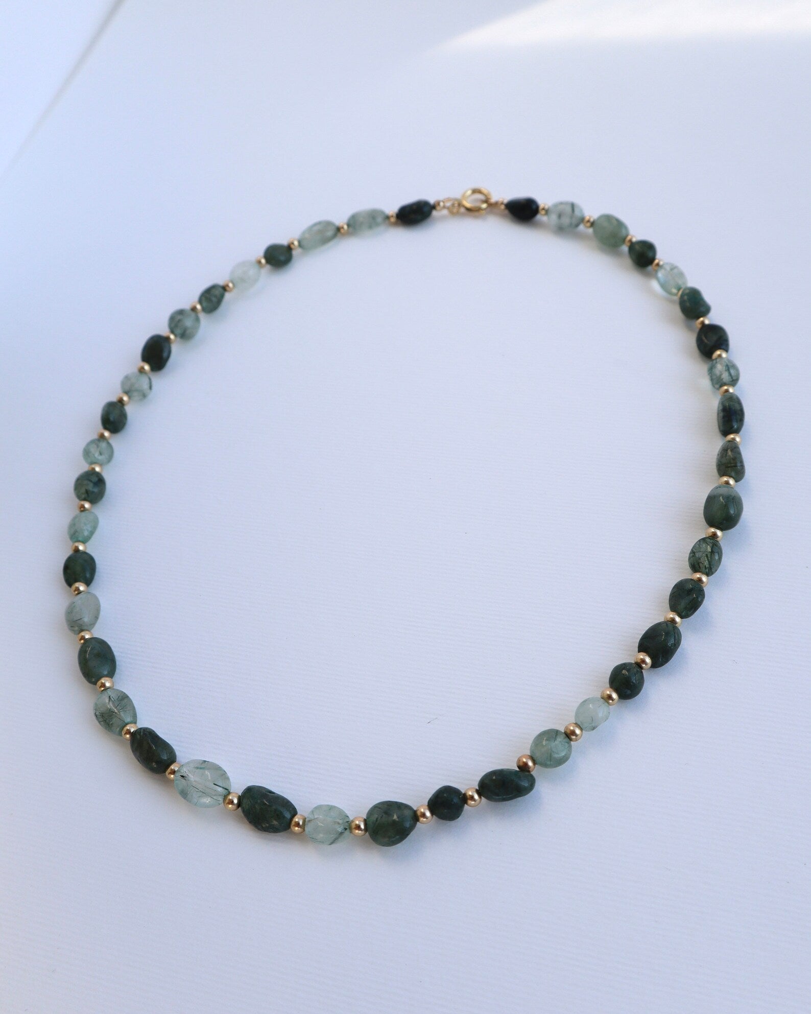 Green Rutilated Quartz Necklace | 14k Gold-Filled - Nalika Jewelry