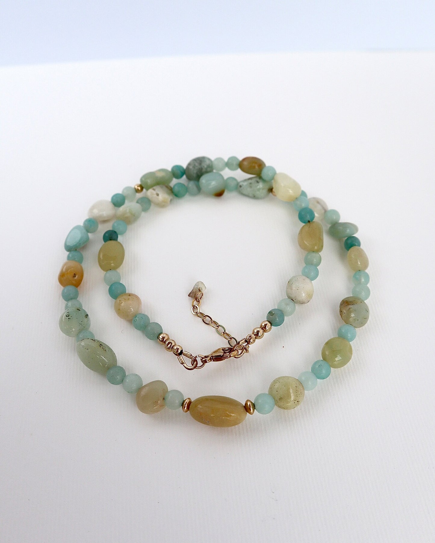 Amazonite Necklace | 14k Gold-Filled Beads - Nalika Jewelry