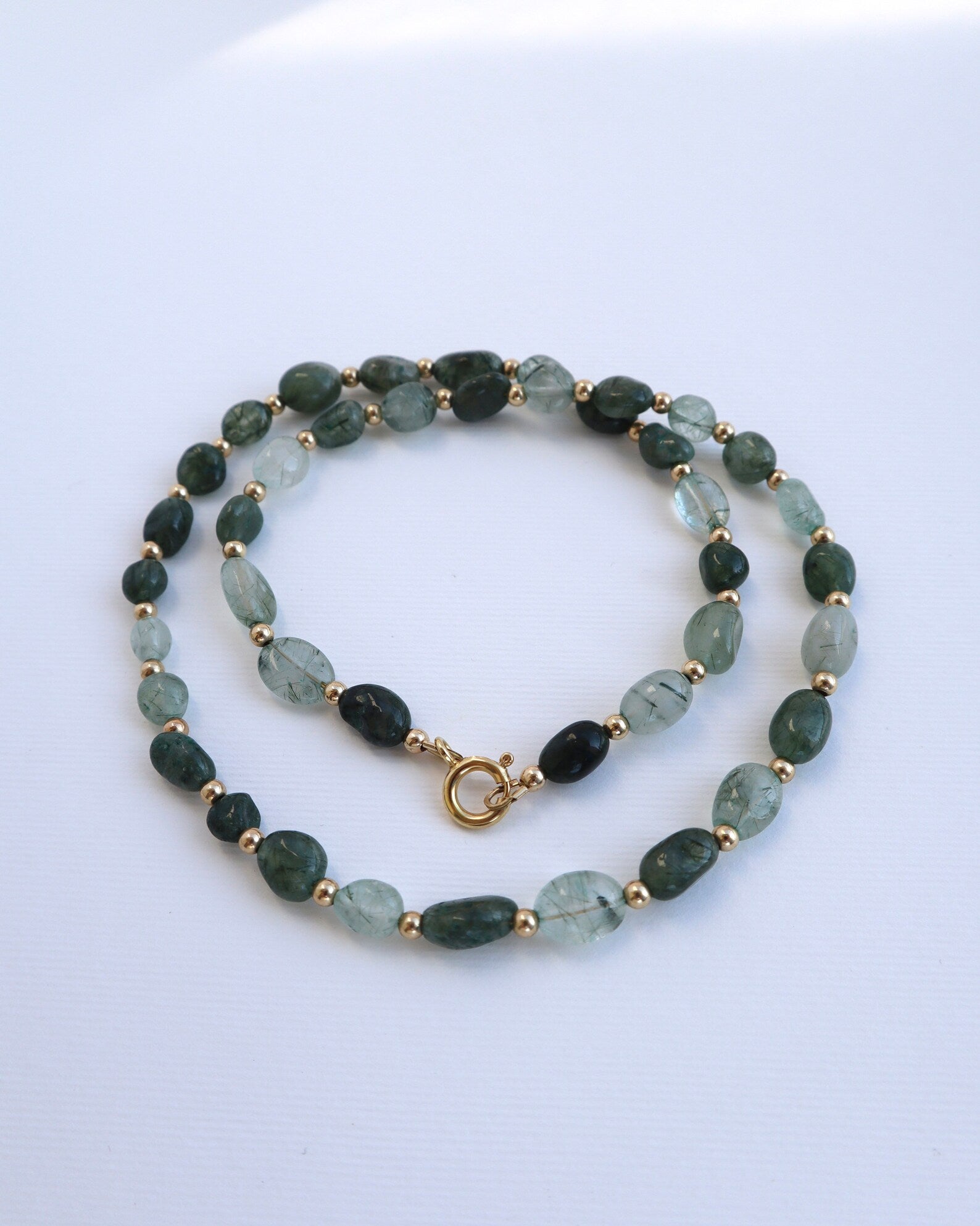 Green Rutilated Quartz Necklace | 14k Gold-Filled - Nalika Jewelry