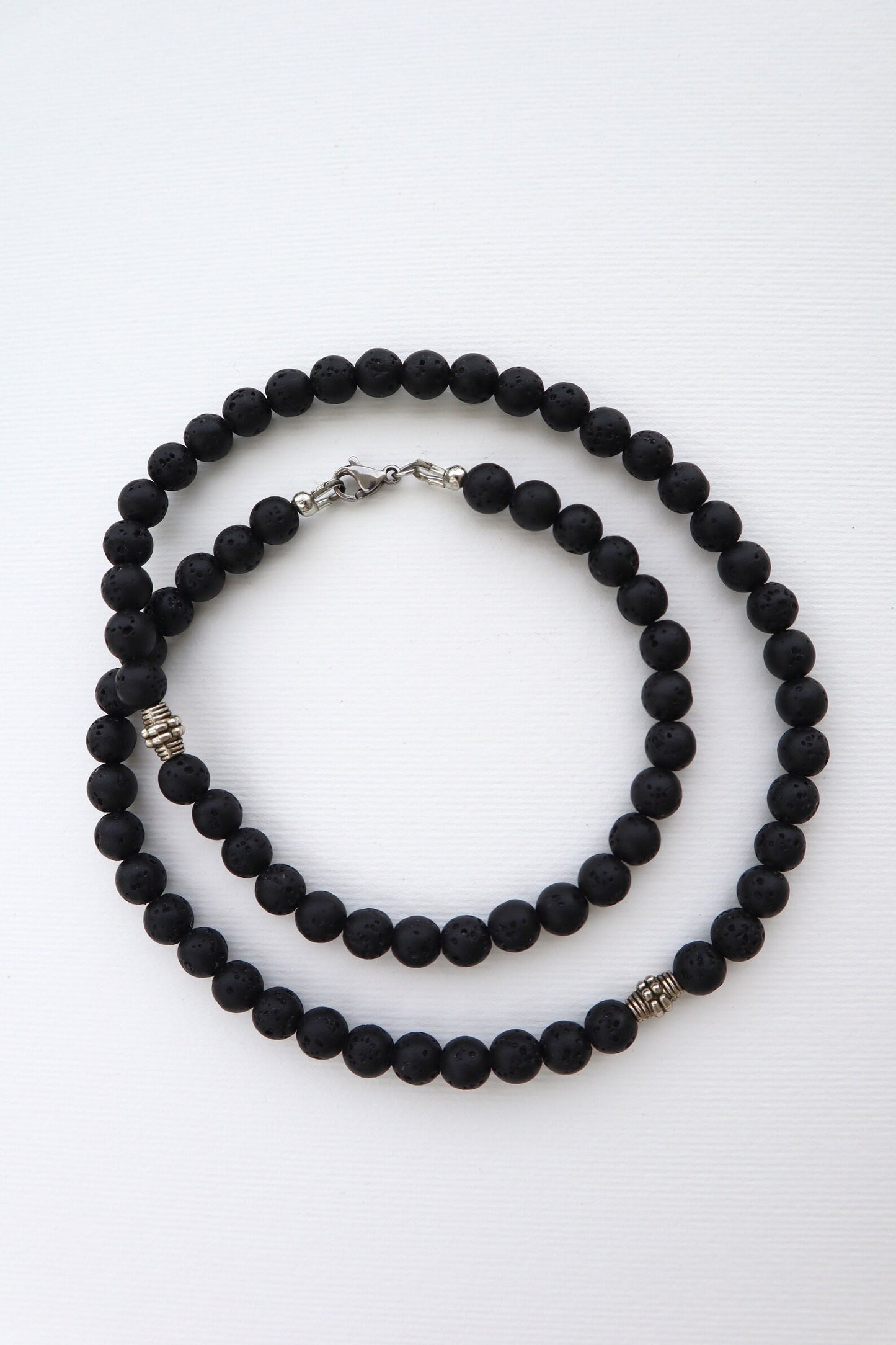 Mens Lava Stone beaded Necklace - Nalika Jewelry