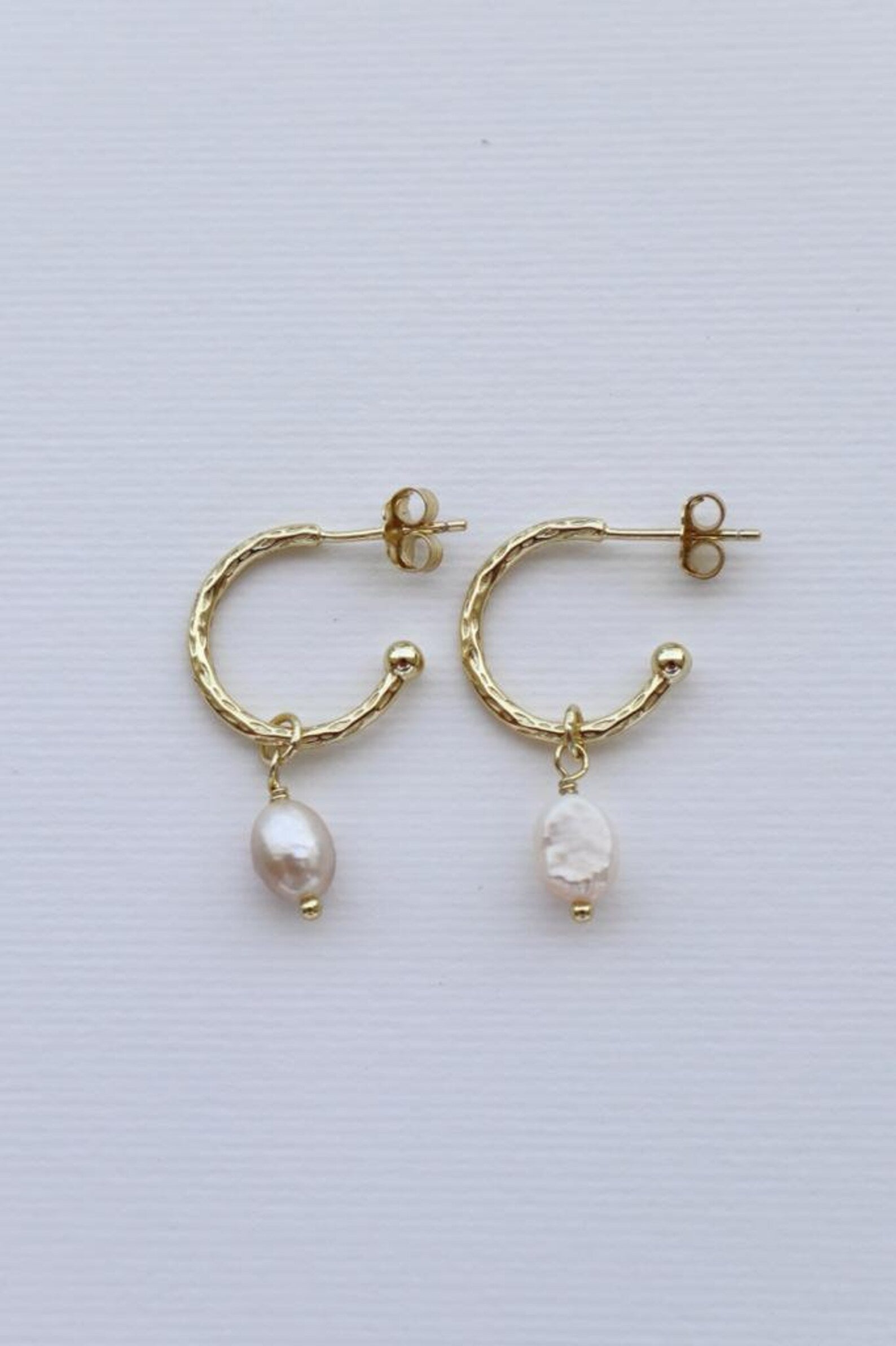 Freshwater Pearl Hoop Earrings | 925 Sterling Silver - Nalika Jewelry