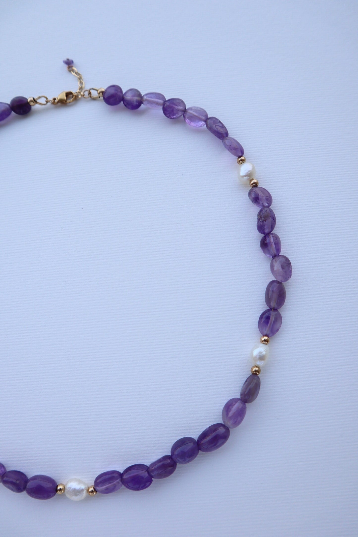 Amethyst & Freshwater Pearls Necklace | 14K Gold-Filled - Nalika Jewelry