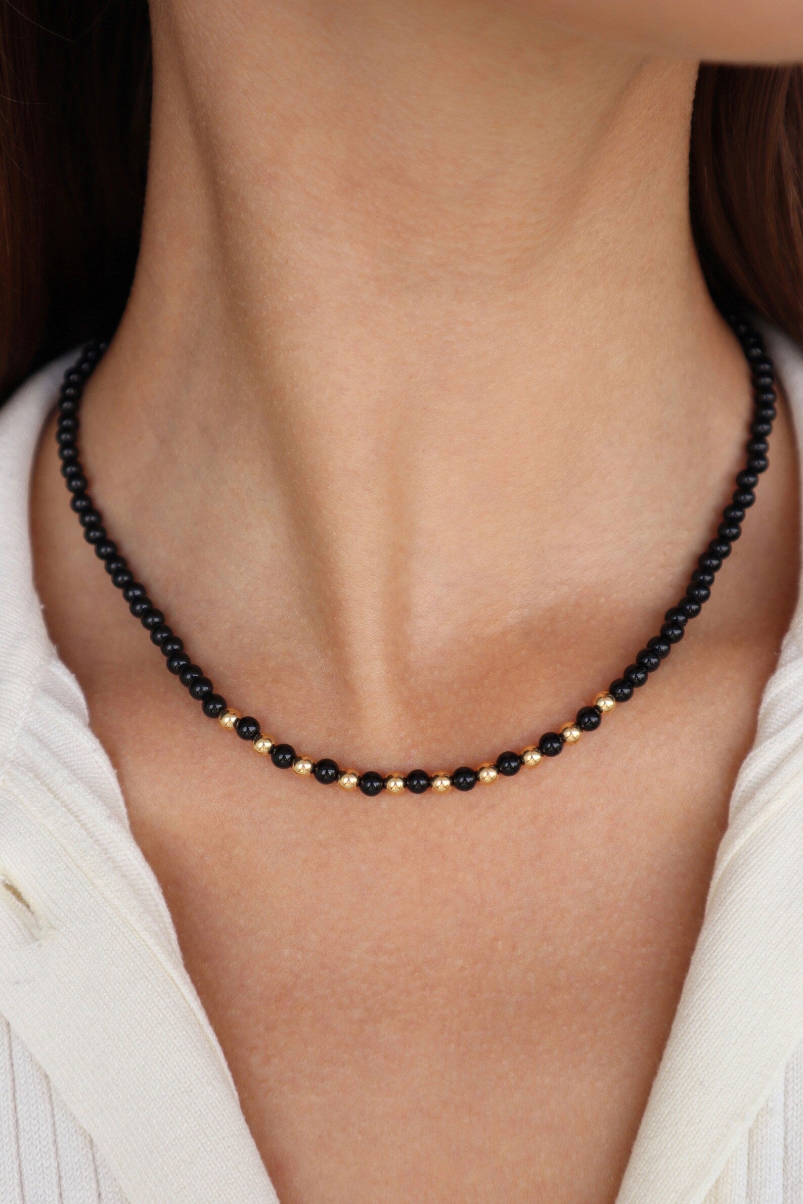 Onyx Necklace | 14k Gold-Filled - Nalika Jewelry