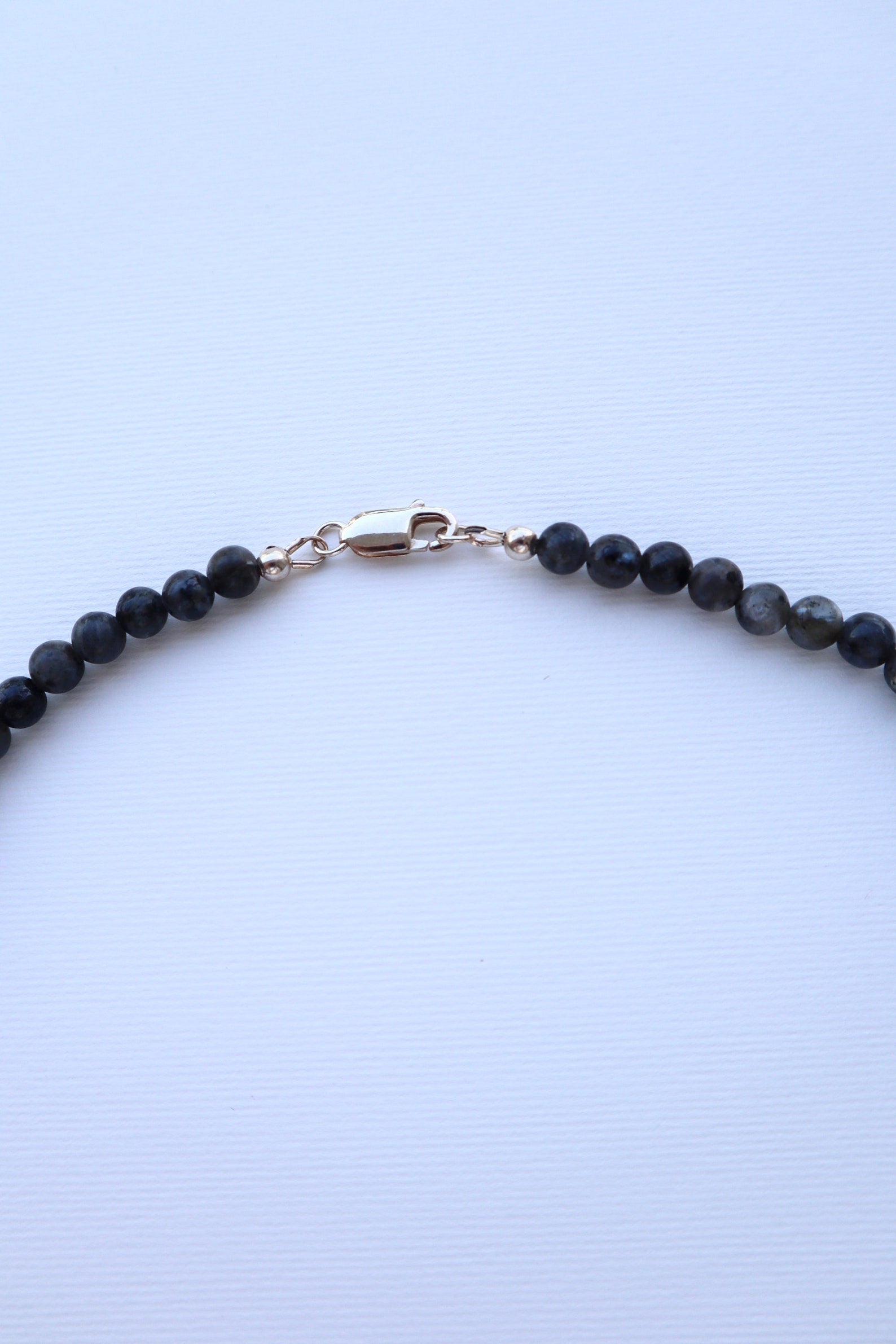 Mens Labradorite & Onyx beaded Necklace | 925 Sterling Silver - Nalika Jewelry