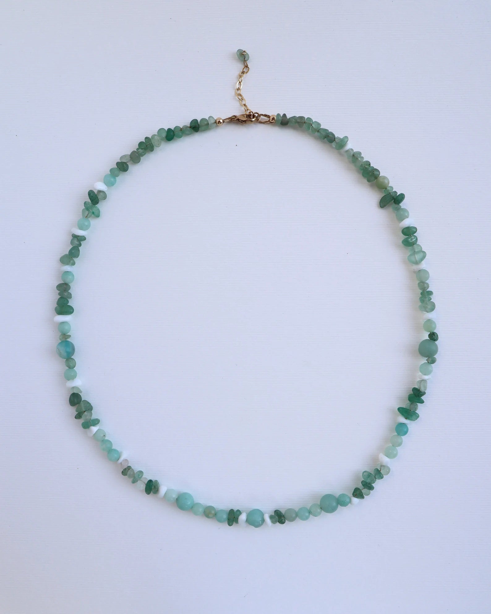 Green Aventurine & White Coral Necklace | 14k Gold-Filled - Nalika Jewelry