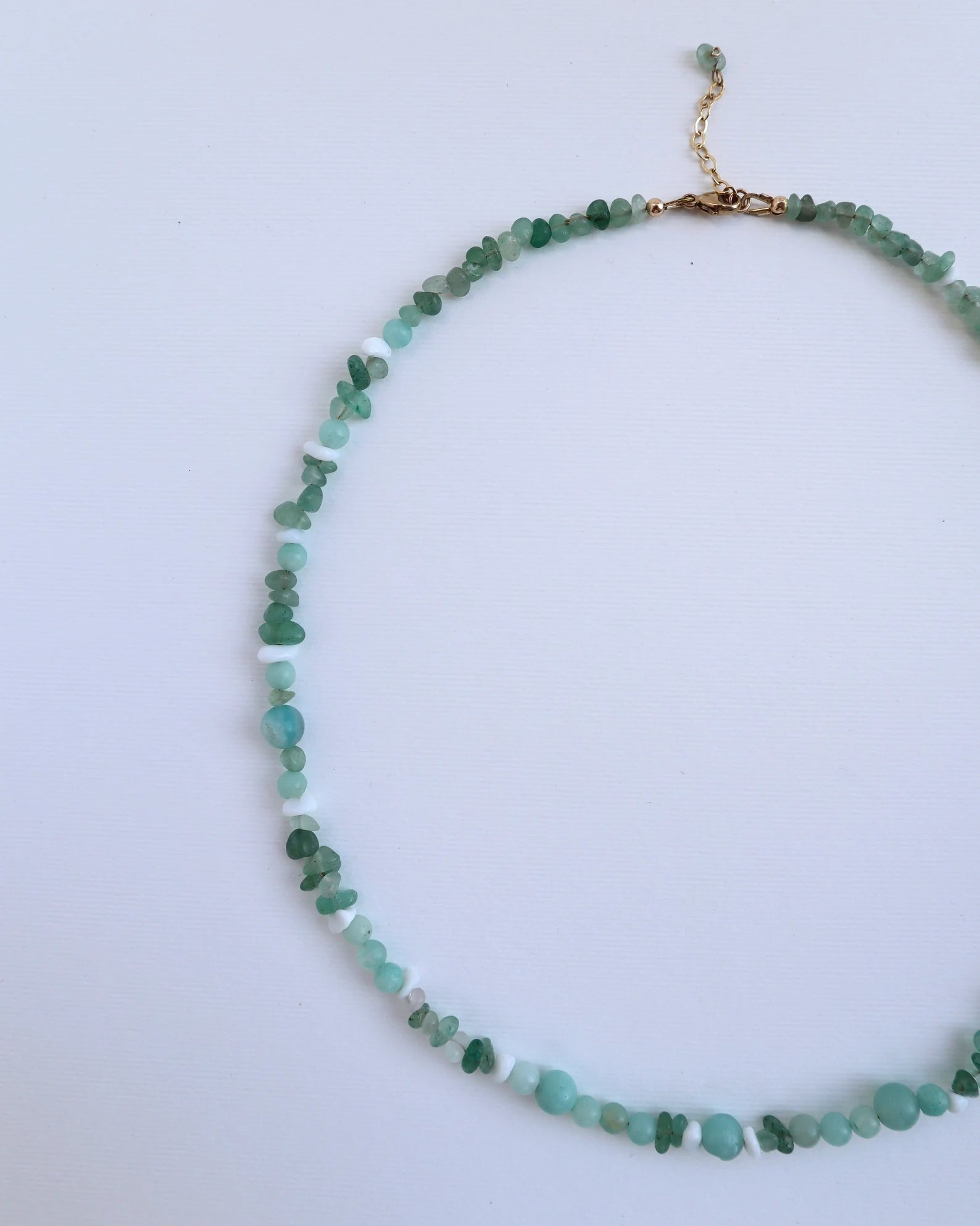 Green Aventurine & White Coral Necklace | 14k Gold-Filled - Nalika Jewelry