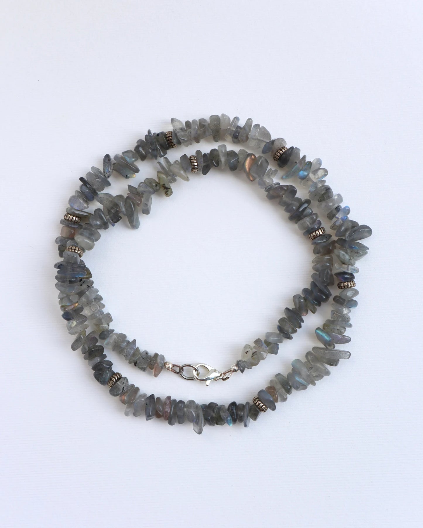 Mens Labradorite beaded Necklace | handmade - Nalika Jewelry