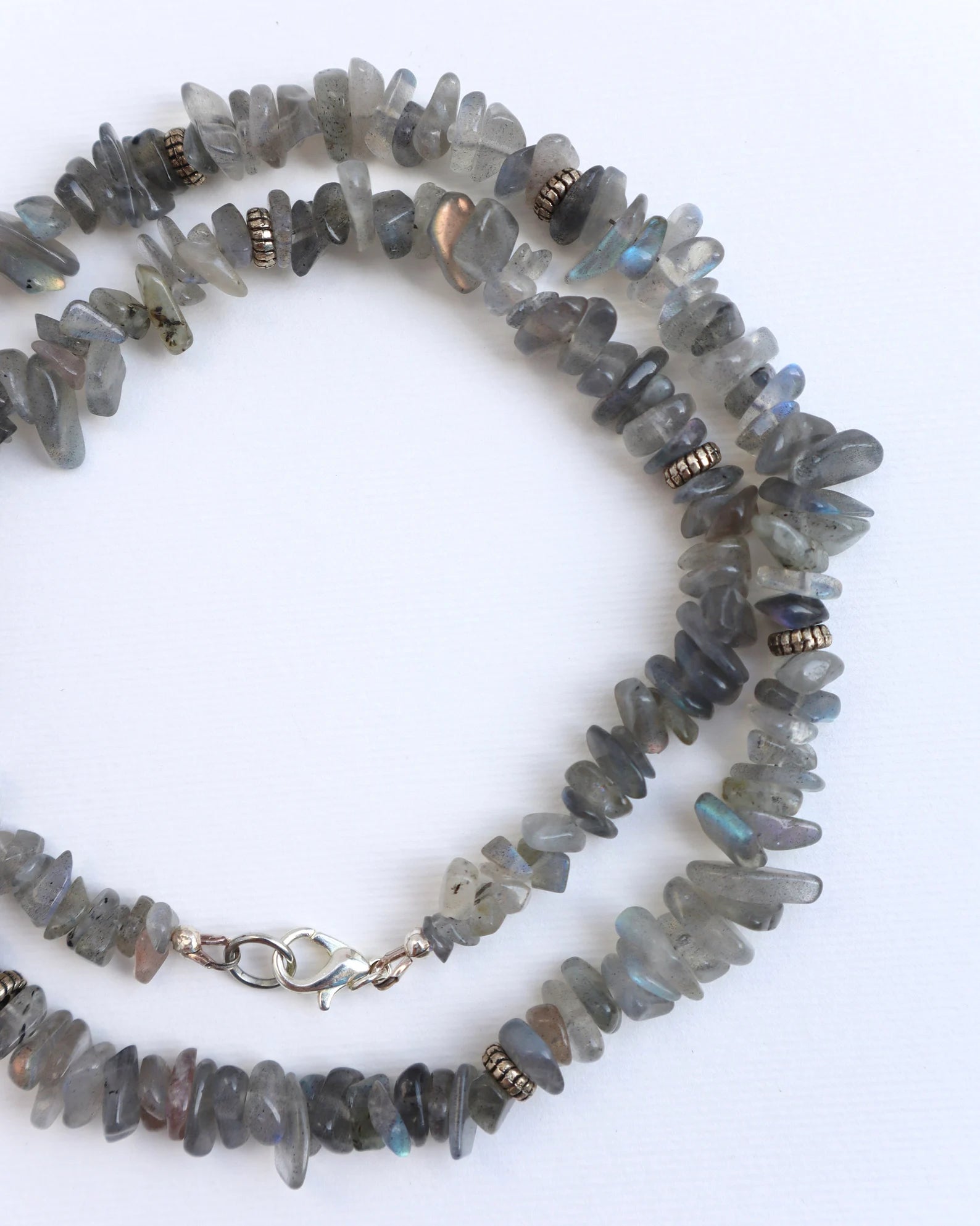 Mens Labradorite beaded Necklace | handmade - Nalika Jewelry