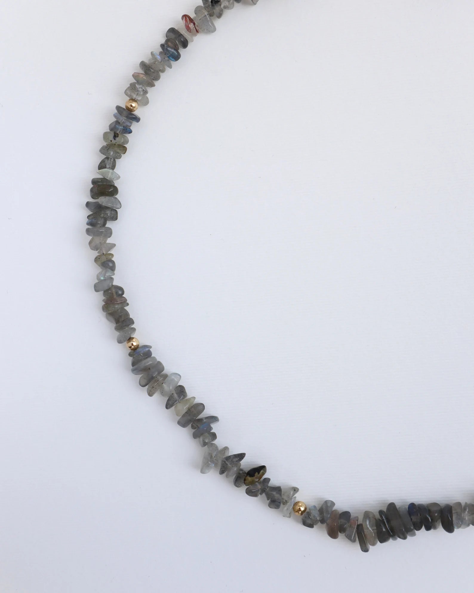 Mens Labradorite beaded Necklace | 14k Gold-Filled | handmade - Nalika Jewelry