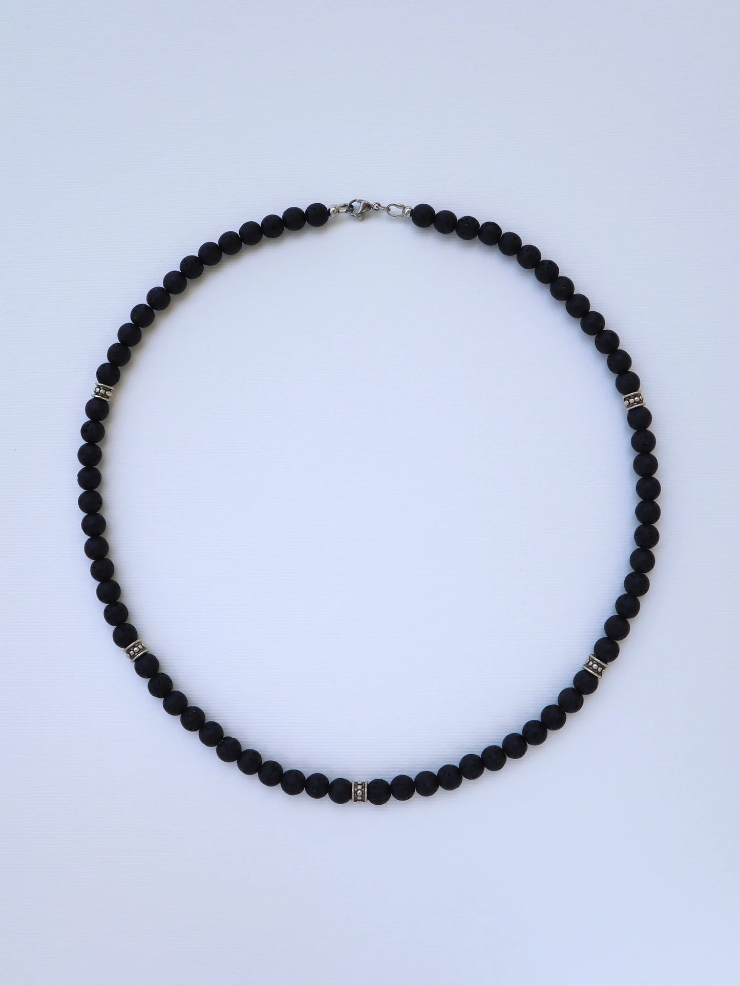 Mens Lava Stone beaded Necklace | handmade - Nalika Jewelry