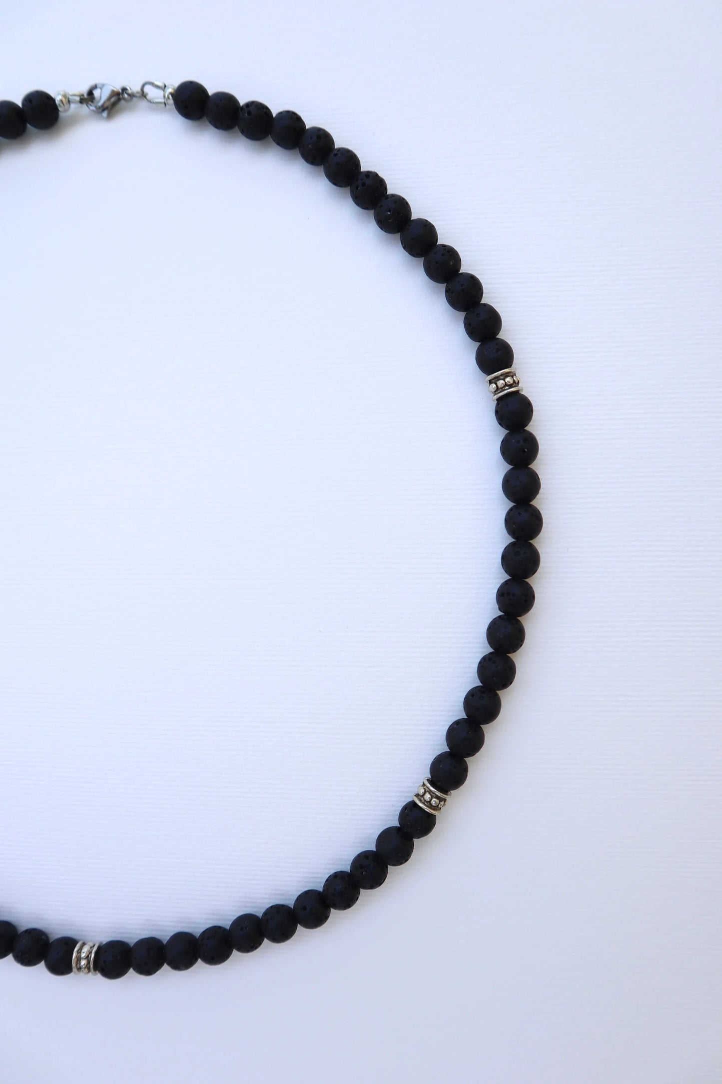 Mens Lava Stone beaded Necklace | handmade - Nalika Jewelry