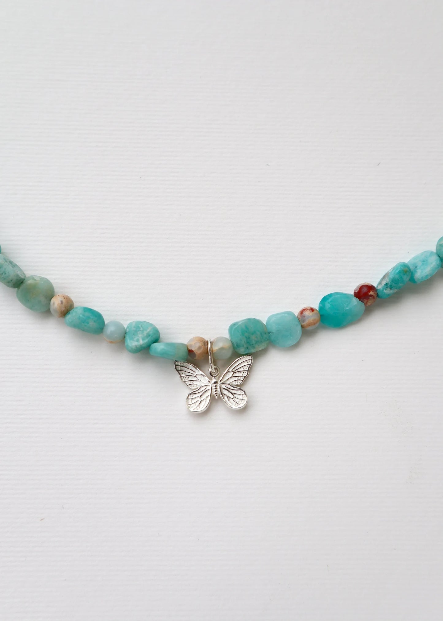 Aquamarine Necklace | 925 Sterling Silver | Butterfly Pendant - Nalika Jewelry