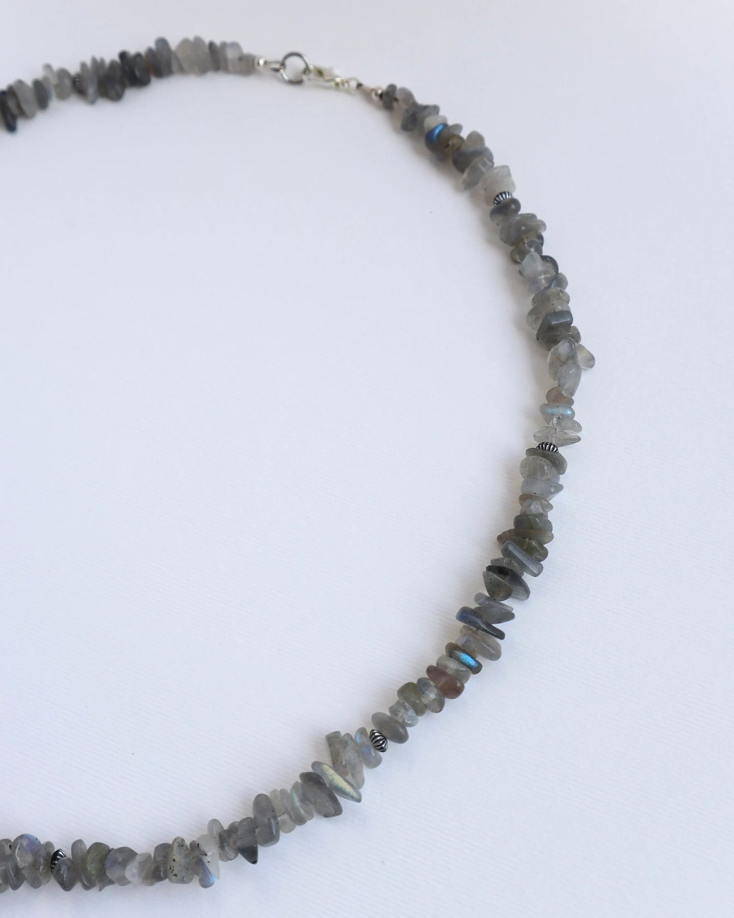 Mens Labradorite beaded Necklace | handmade - Nalika Jewelry